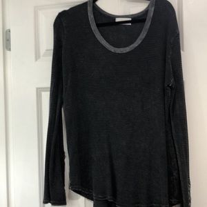 Gray Henley Top with Cool Sleeves